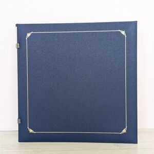 Creative Memories 12x12 BLUE w/ GOLD TRIM Scrapbook Album + 15 SHEETS/30 PAGES